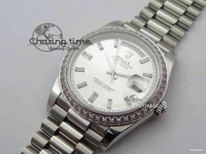 Bracelet 40mm SS ETA2836 On Diamond Silver Bezel Edition BP Dial Maker Day SS Best Date 0522
